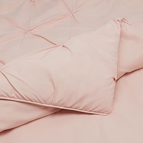 Blush Pinched Pleat Down-Alternative Comforter Set, Full/Queen, All-Season Bedding