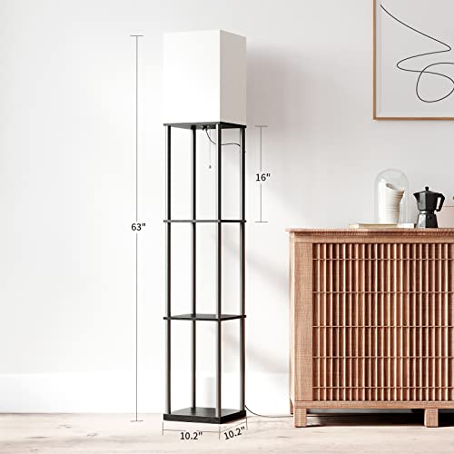 Boho Modern Floor Lamp with Shelves