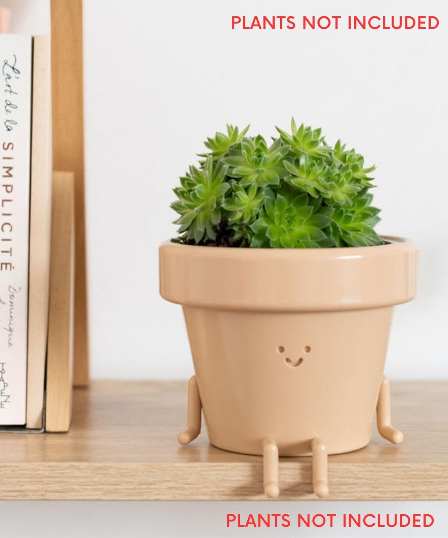 Cute Sitting Planter - 3.5 Inch with Drainage, Unique Succulent & Cactus Pot, Fun Teacher & Housewarming Gift