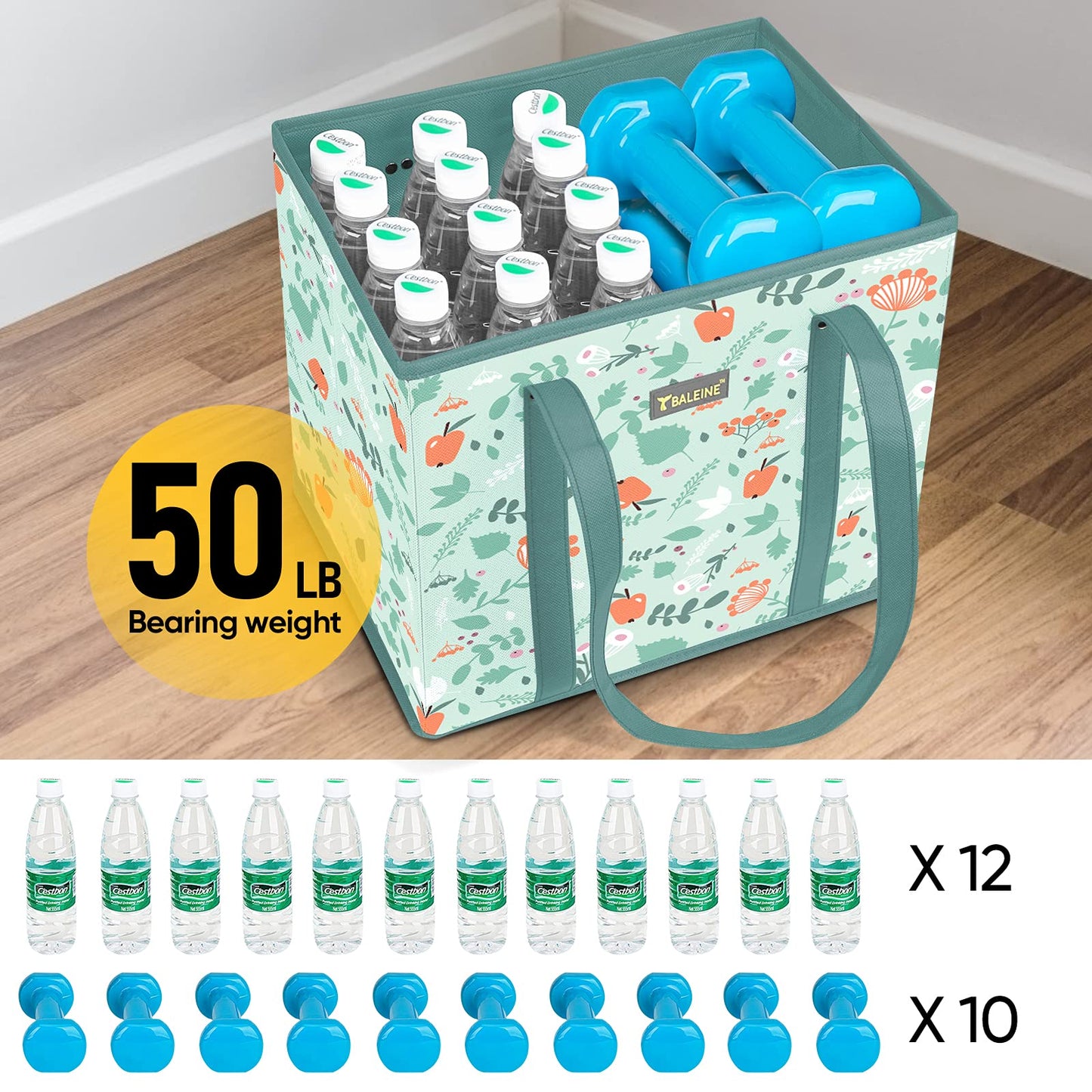 Foldable Reusable Grocery Bags (3 Pack) Extra Large and Sturdy