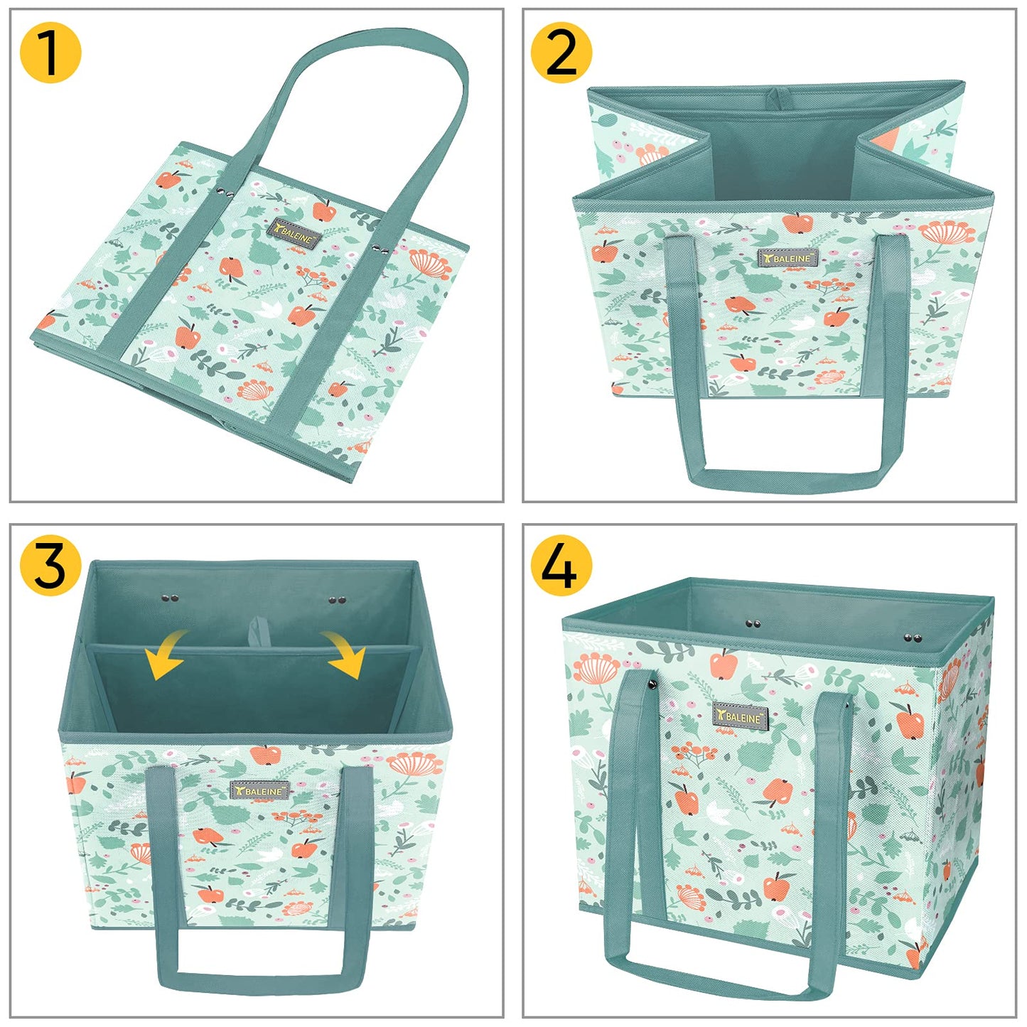 Foldable Reusable Grocery Bags (3 Pack) Extra Large and Sturdy