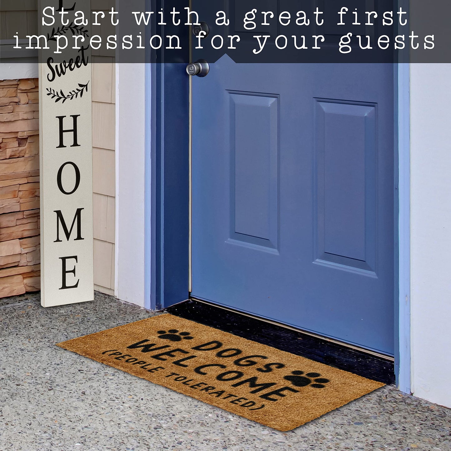 Dogs Welcome Door Mat - Funny Dog Doormat for Boho Home Decor