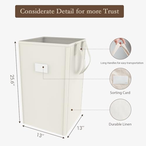 Laundry Hamper Collapsible with 2 Washable Laundry Bags, Dirty Clothes Hamper for College Dorm