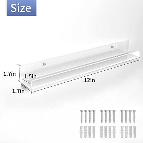 Vinyl Record Wall Mount Shelves - 6-Pack Clear Acrylic Holders for Boho Music Room