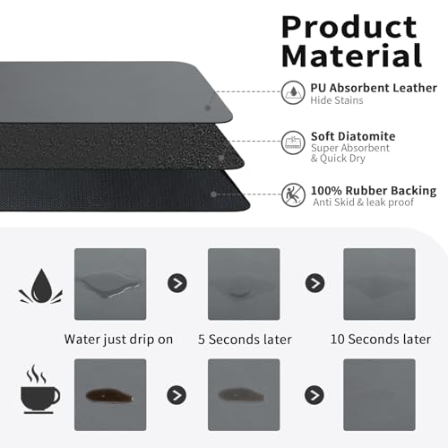Boho Coffee Bar Mat for Countertops | Absorbent Rubber Backed Mat