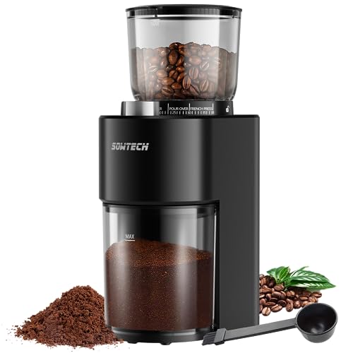 Coffee Grinder with Adjustable Settings and Precision Timer for Home Coffee Bar