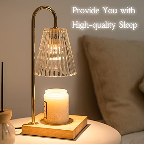 Marycele Candle Warmer Lamp, Electric Candle Lamp Warmer, Gifts for Mom, Bedroom Home Decor Dimmable Wax Melt Warmer for Scented Wax with 2 Bulbs, Jar Candles