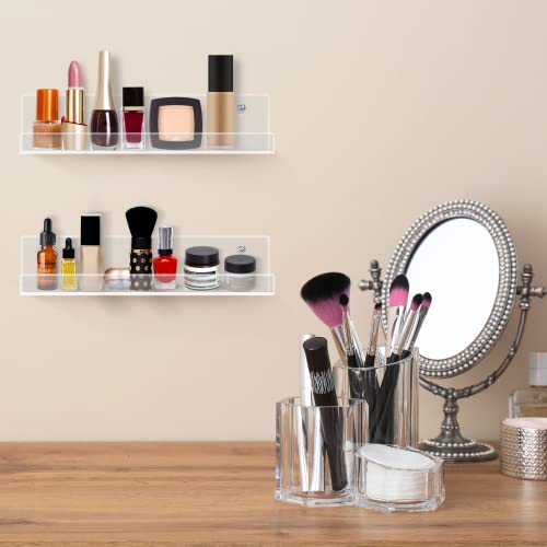 Vinyl Record Wall Mount Shelves - 6-Pack Clear Acrylic Holders for Boho Music Room