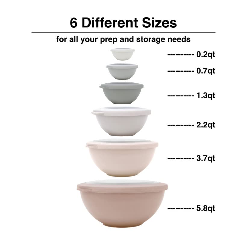 12-Piece Nested Mixing Bowl Food Storage Set with Lids