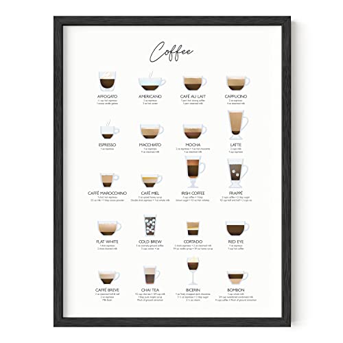 Boho Coffee Art Print - Unframed 12x16 Cafe Decor for Kitchen, Home Coffee Bar, Dorm, and Apartment