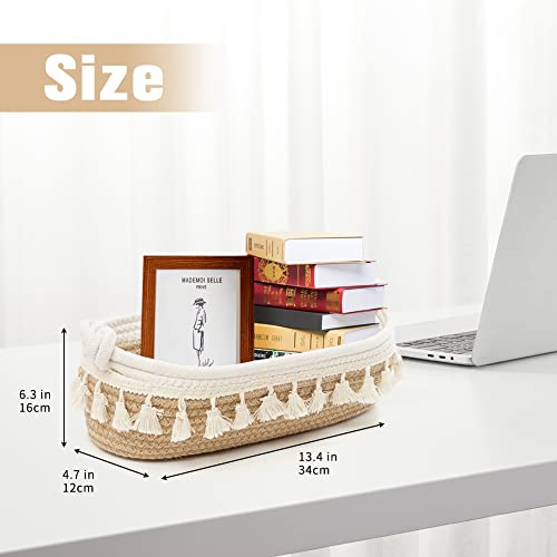 Boho Cotton Rope Woven Toilet Paper Basket for Home Organization