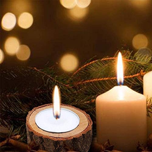 Wooden Tea Light Candle Holders for Wedding Centerpieces and Home Decoration - Set of 3
