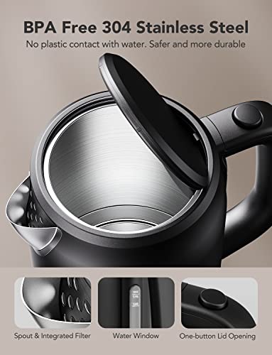 Smart Electric Kettle with WiFi Control - Temperature Control, 1500W Rapid Boil, 1.7L Stainless Steel, BPA Free
