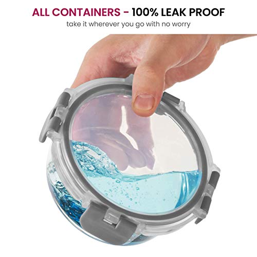 Glass Storage Containers with Lids - 24 Piece Set for Meal Prep and Leftovers