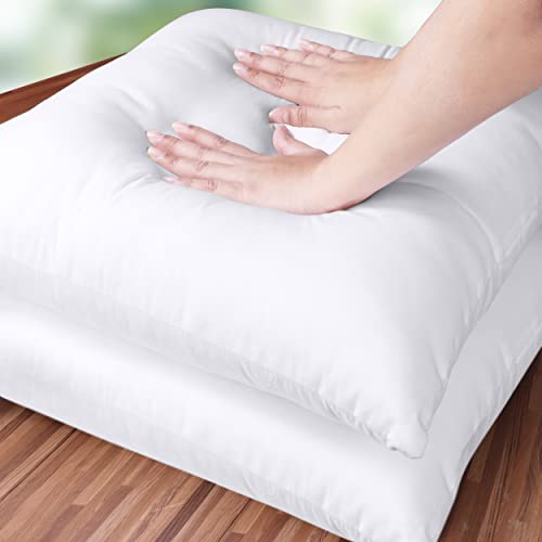 Throw Pillow Inserts (Pack of 2, White) - 18 x 18 Inches for Bed and Couch - Indoor Decorative Pillows