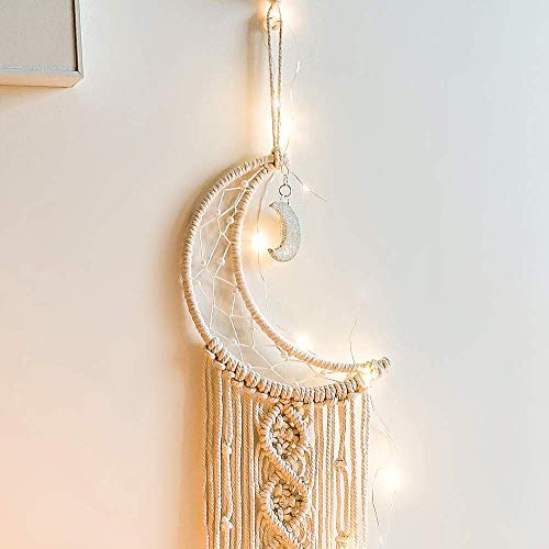 Star Moon Dreamcatcher 2pcs Boho Baby moom Decor Dream Catcher, Christmas Decorations Home Decor Room Decor Gifts for mom Gifts for Women Nursery Decor Interesting Finds Boho Wall Decor.