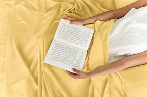 Luxury Bed Sheets - 4 Piece Set, Deep Pockets, Cooling & Wrinkle-Free, Yellow Oeko-Tex Certified