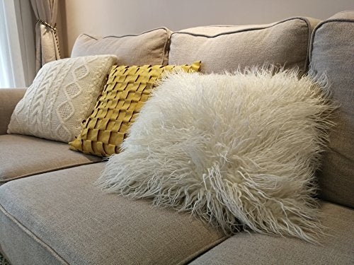 Boho Knit Throw Pillow Cover - Farmhouse Sweater Cushion Cover for Couch, Bed, Home Decor, 18x18 inches