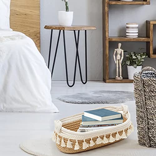 Boho Cotton Rope Woven Toilet Paper Basket for Home Organization