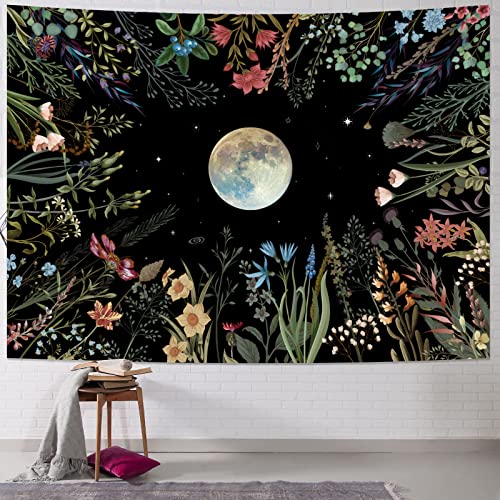 Moonlit Garden Tapestry - Floral Wall Hanging Decor - Budget Decor