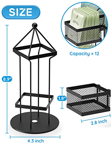 Tea Bag Organizer, Spinning Carousel 96 Teabags Container
