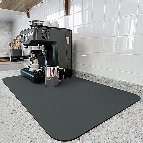 Boho Coffee Bar Mat for Countertops | Absorbent Rubber Backed Mat