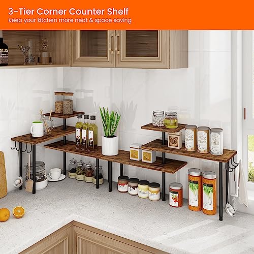 Corner Counter Organizer Shelf for Kitchen and Bathroom