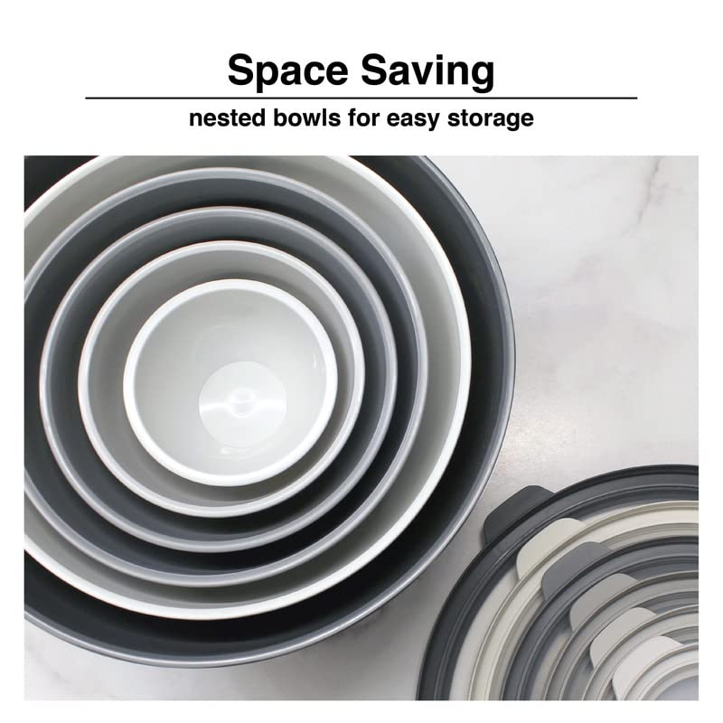 12-Piece Nested Mixing Bowl Food Storage Set with Lids