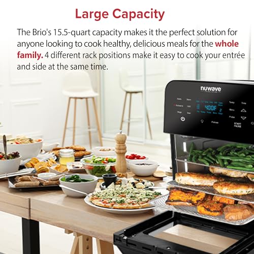 Air Fryer Rotisserie Oven, 15.5Qt X-Large Family Size, 1800W, 100 Presets & Smart Thermometer