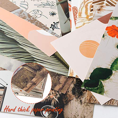 Boho Aesthetic Wall Collage Kit - 50PCS Peach Teal Photo Collection for Room Decor