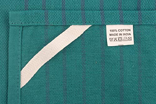 Boho Kitchen Dish Towels, Salsa Stripe, 100% Natural Absorbent Cotton, 28 x 16 inches, Pack of 12-Multi Color
