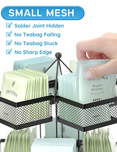 Tea Bag Organizer, Spinning Carousel 96 Teabags Container