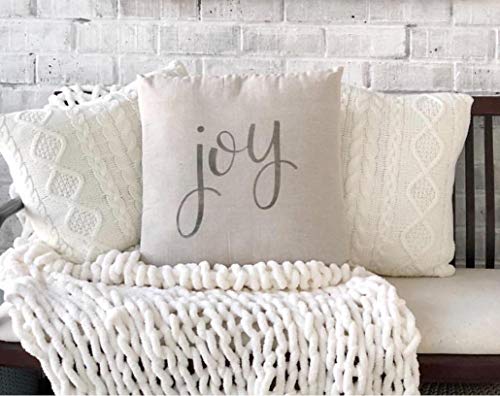 Boho Knit Throw Pillow Cover - Farmhouse Sweater Cushion Cover for Couch, Bed, Home Decor, 18x18 inches
