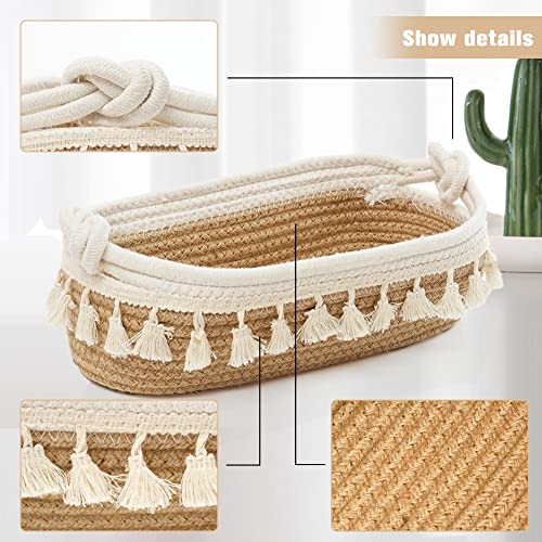 Boho Cotton Rope Woven Toilet Paper Basket for Home Organization