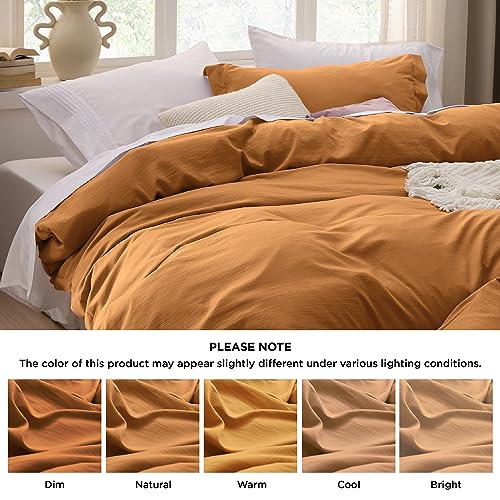 Boho Honey Duvet Cover Set for Queen Bed - Soft Prewashed (90x90 Inches, 3 Pieces)