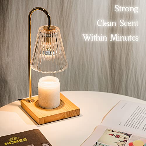 Marycele Candle Warmer Lamp, Electric Candle Lamp Warmer, Gifts for Mom, Bedroom Home Decor Dimmable Wax Melt Warmer for Scented Wax with 2 Bulbs, Jar Candles