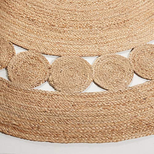 Boho Charm Jute Area Rug, 3' Round, Natural Fiber