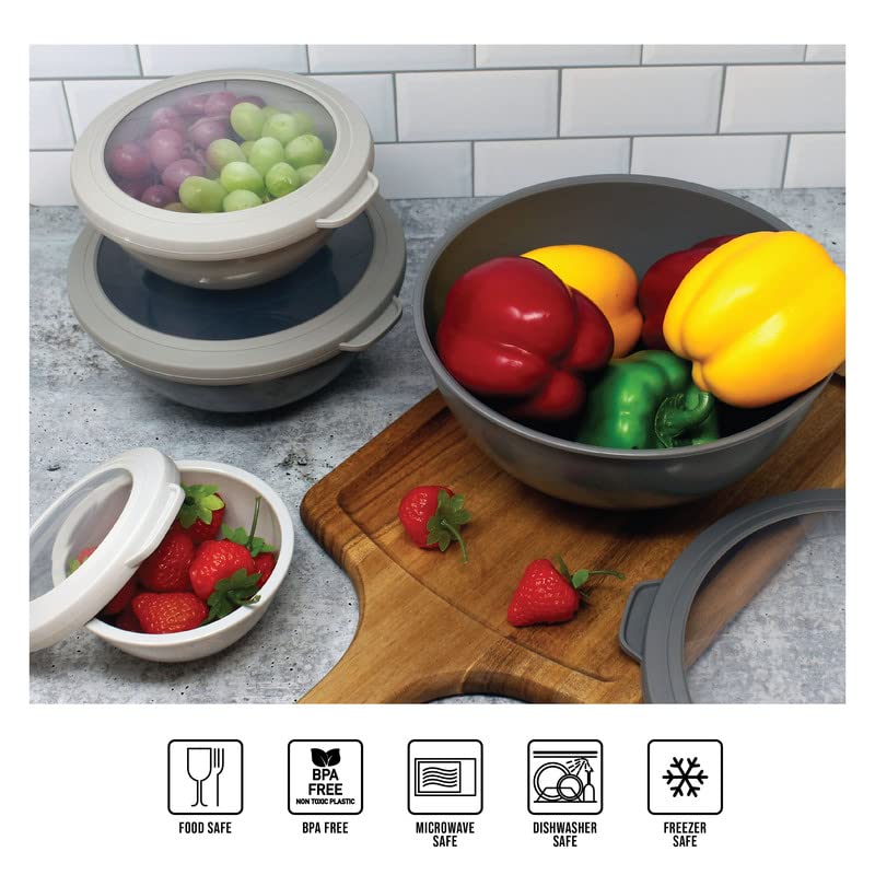12-Piece Nested Mixing Bowl Food Storage Set with Lids