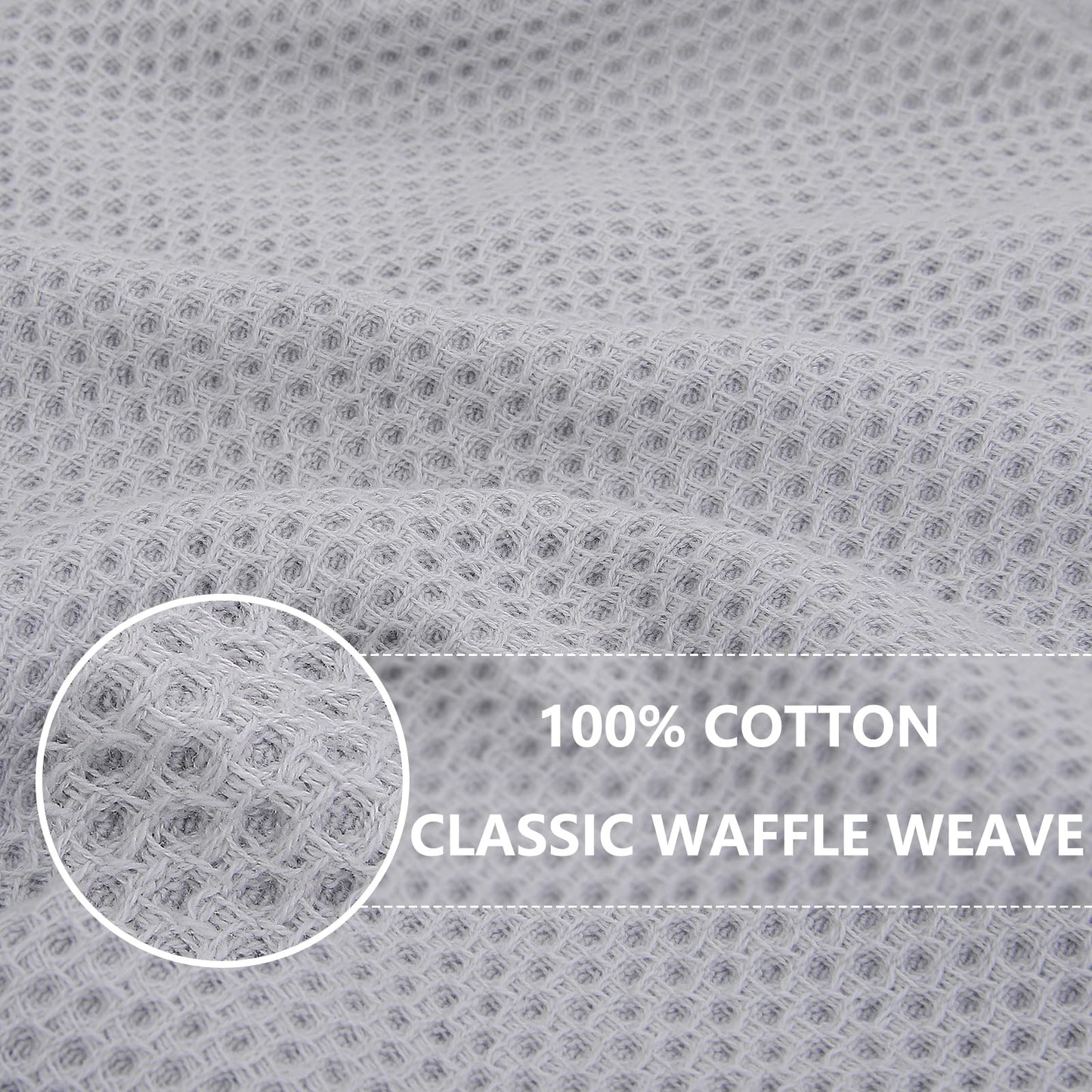 Cotton Kitchen Dish Cloths - Soft & Absorbent, 12x12 Inches, 6-Pack