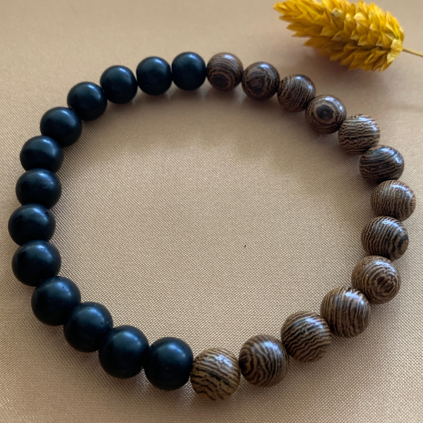 Boho Spirit Beads Bracelet - Brown and Black, Meditation bracelet, one size, Calming, Grounding Bracelet