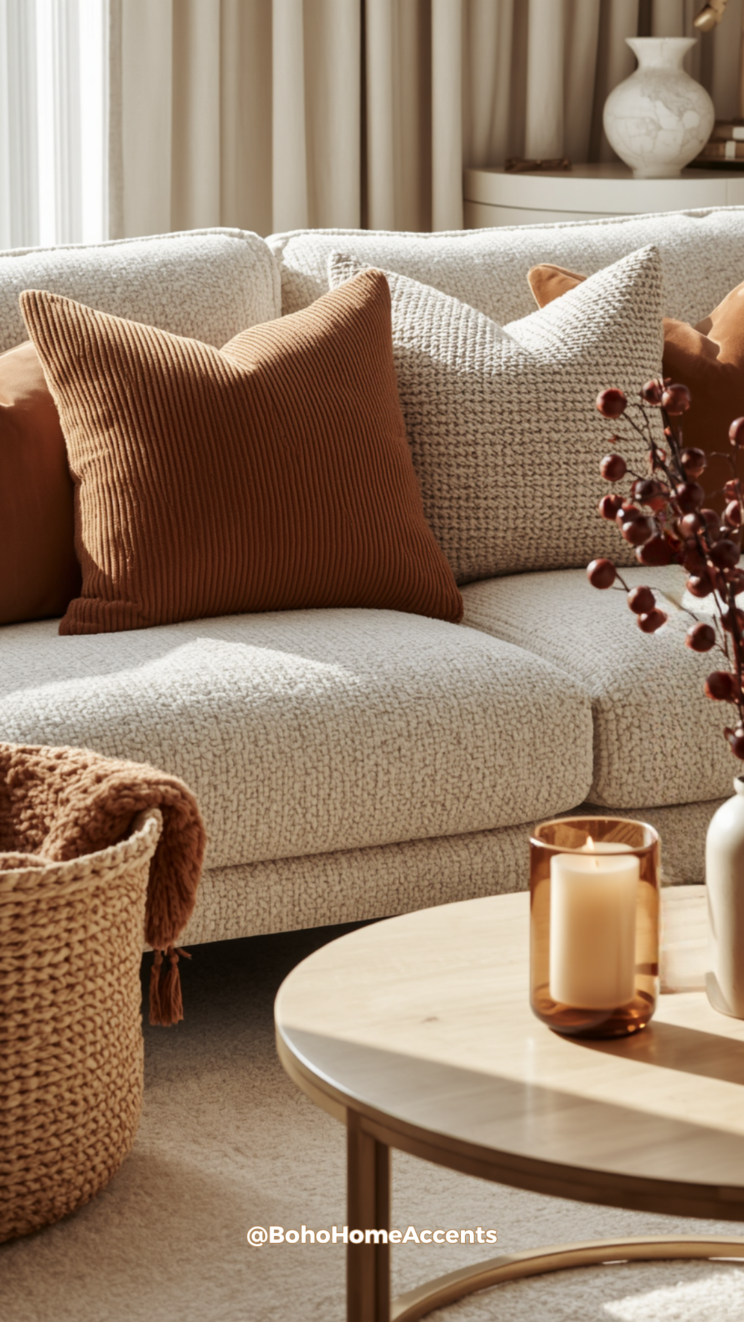 Cozy Neutral Boho Fall Living Room Decor Ideas