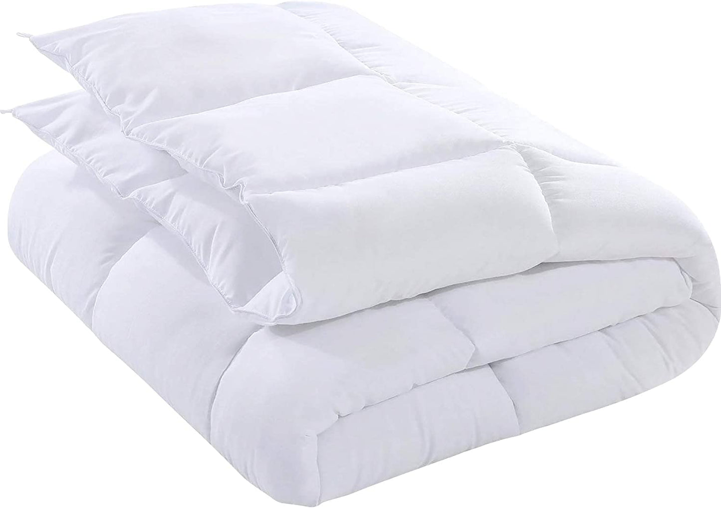 Quilted Comforter Duvet Insert - Box Stitched Down Alternative with Corner Tabs - Cozy Bedroom