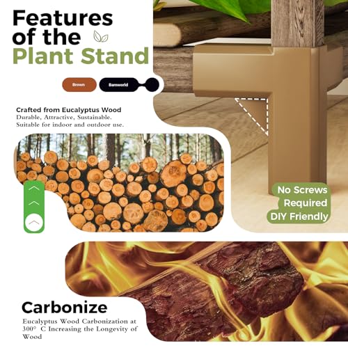 Boho Plant Stand: 3-Tier Wood Plant Rack