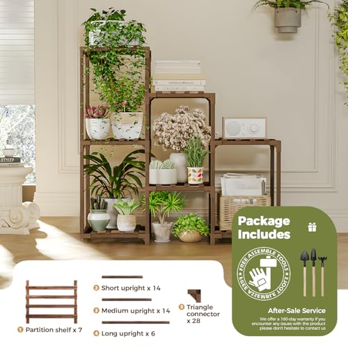 Boho Plant Stand: 3-Tier Wood Plant Rack