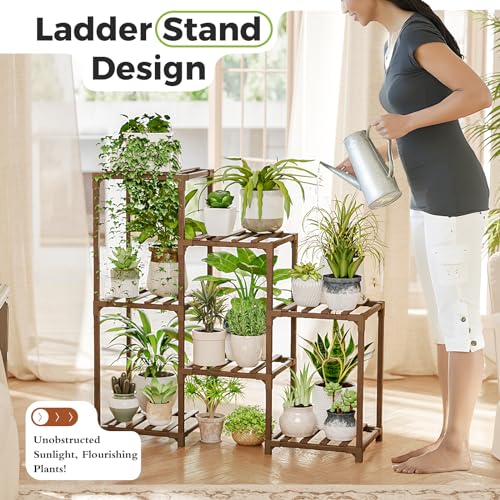 Boho Plant Stand: 3-Tier Wood Plant Rack