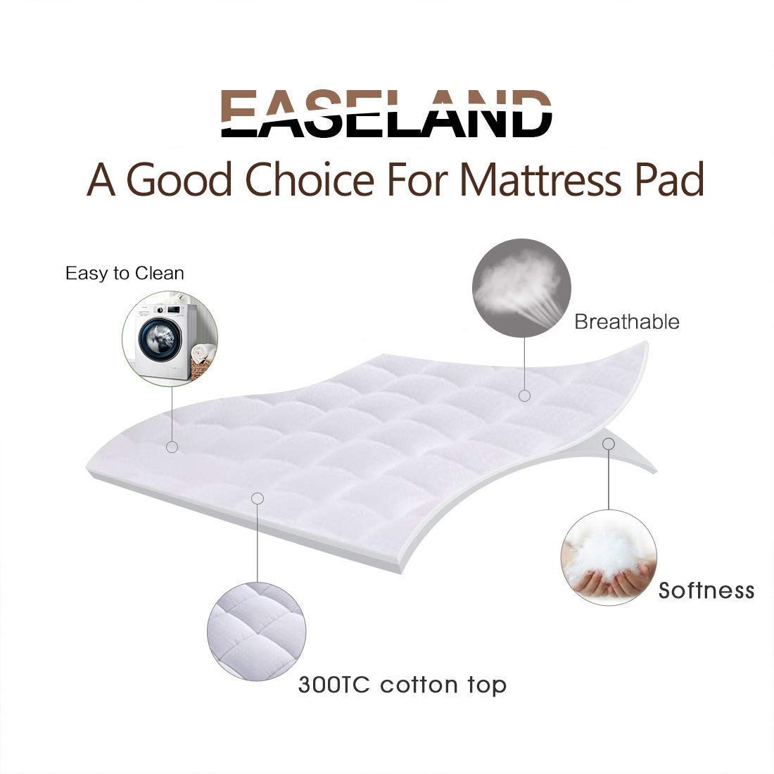 Queen Mattress Pad - Sleep Serenely in Style! 😴✨ Elevate Your Bed with our Quilted Cotton Topper! Available in Vibrant Shades & Sizes.