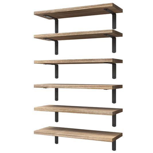 Rustic Wood Floating Shelves Set