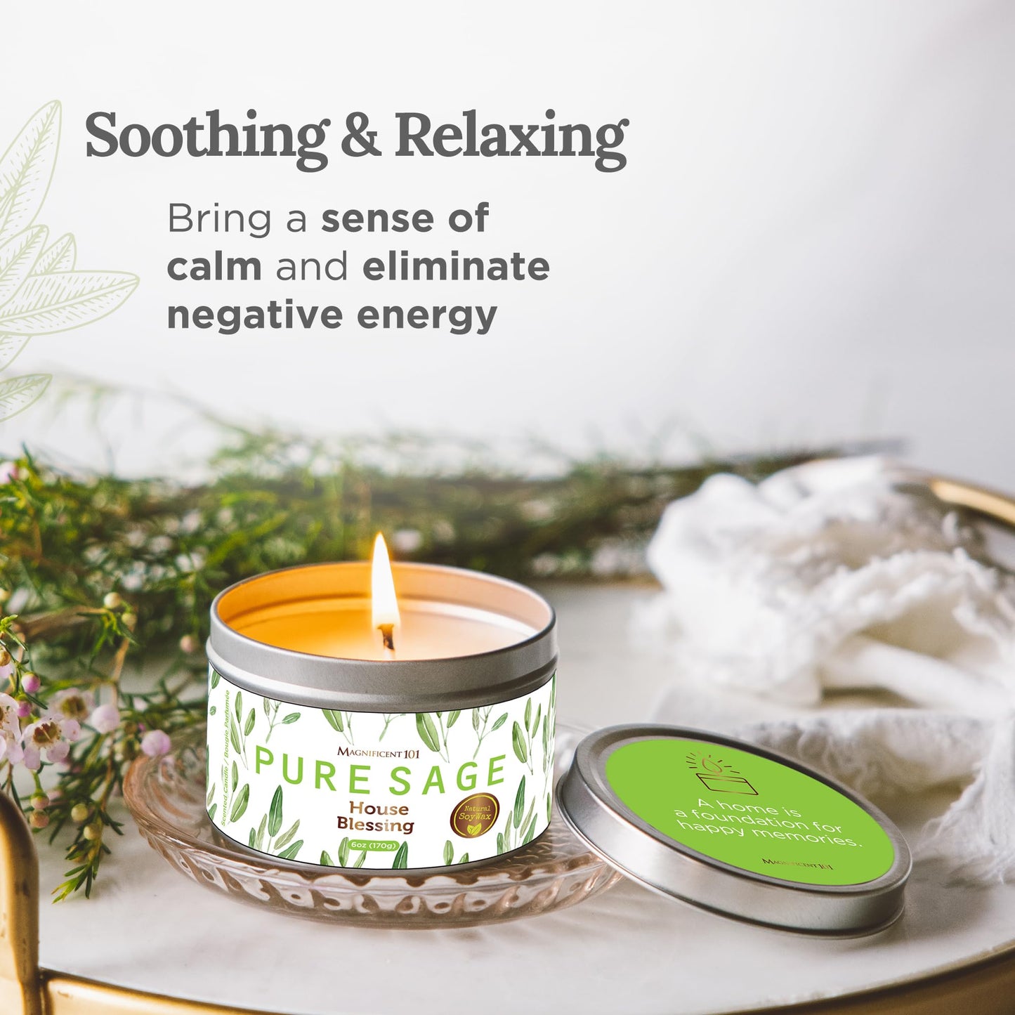 Sage Smudge Candle for Energy Cleansing