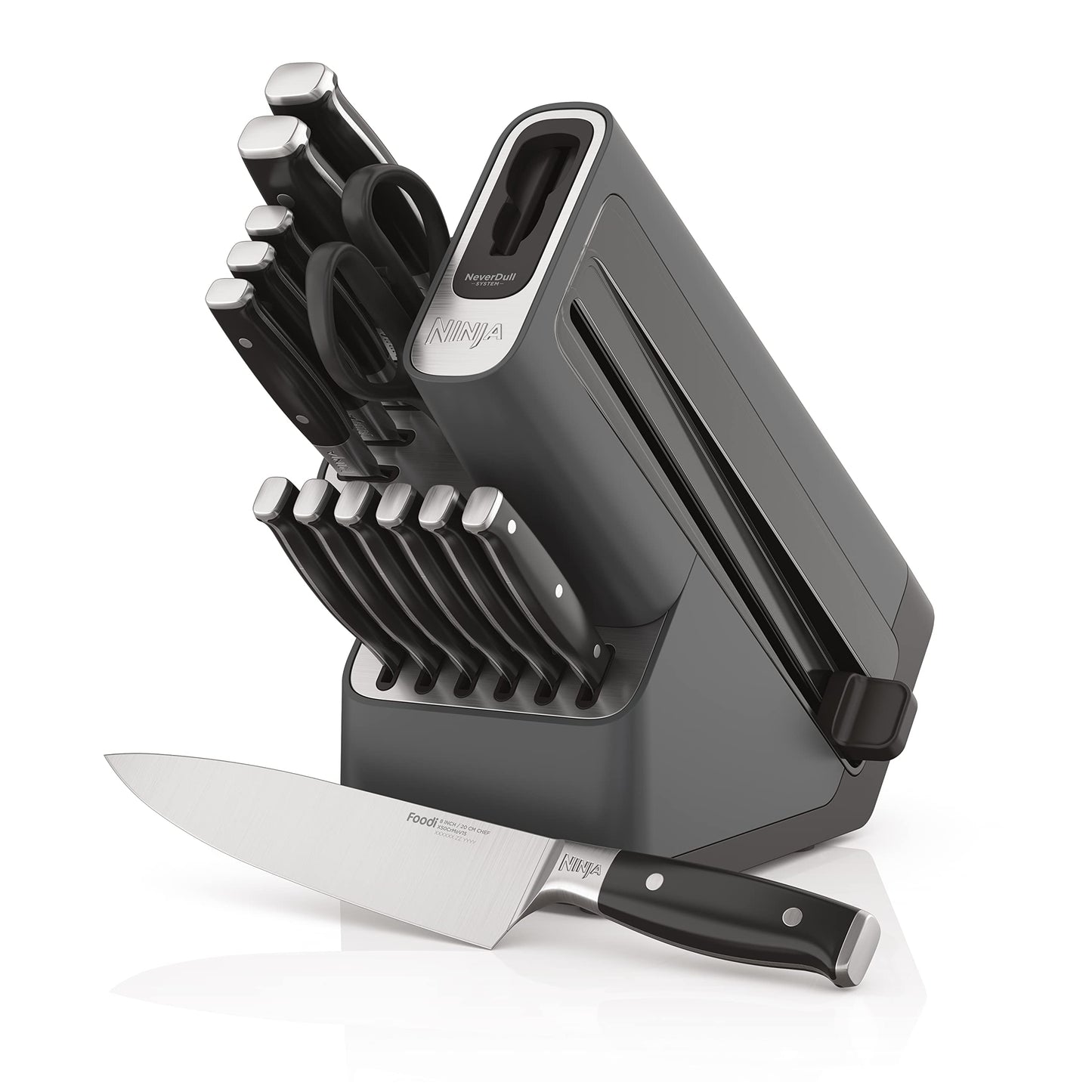 Ninja NeverDull Premium Knife Set - 14 Piece Block Set with Built-in Sharpener
