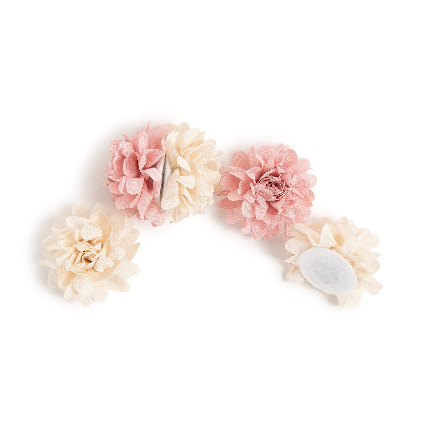 Blush & Cream Mini Flower Magnets Set - 12 Decorative Office Organizers
